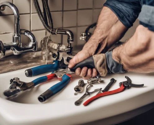 Cum să identificați și să reparați scurgerile de apă în bucătărie: Soluții eficiente pentru un mediu sigur. 5 793660 a plumber working with real tools xl 1024 v1 0